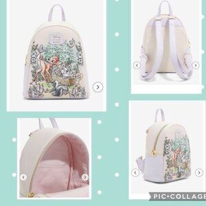 New Disney Loungefly Bambi Forest Friends Mini Backpack
